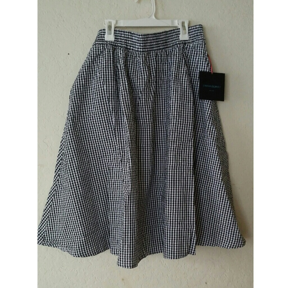 Cynthia Rowley Flowy B&W Skirt Midi size Large